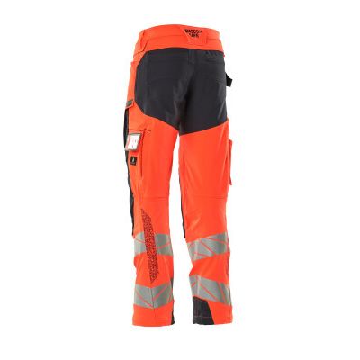 Foto van Mascot Accelerate Safe Broek met kniezakken | 19079-511 | 22210-hi-vis rood/donkermarine