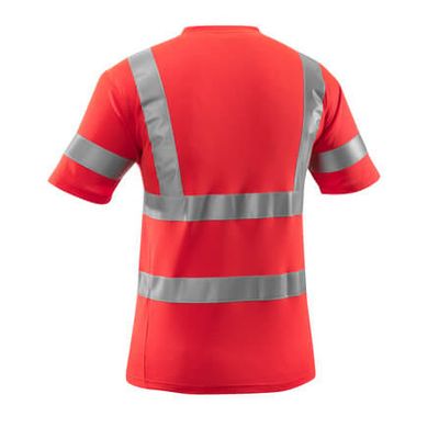 Foto van T-shirt, V-hals, klasse 2 | 18282-995 | 0222-hi-vis rood