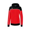 Afbeelding van Erima Change sweatshirt met capuchon dames, rood/zwart/wit, 1072310