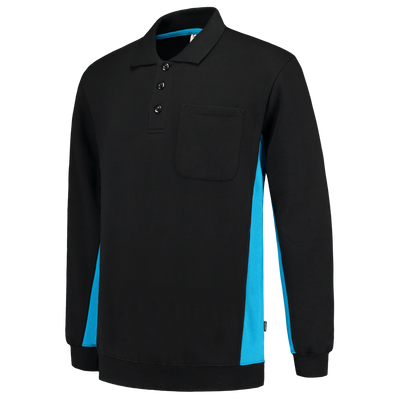 Polosweater Bicolor Borstzak | zwart/turkoois | 302001-0987 | TRICORP WORKWEAR Polosweater Bicolor Borstzak | zwart/turkoois | 302001-0987 | TRICORP WORKWEAR