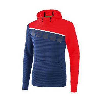 5-C sweatshirt met capuchon | new navy/rood/wit | 1071907