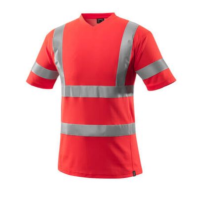 Foto van T-shirt, V-hals, klasse 2 | 18282-995 | 0222-hi-vis rood