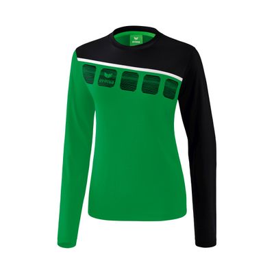 5-C longsleeve Dames | smaragd/zwart/wit | 1331914