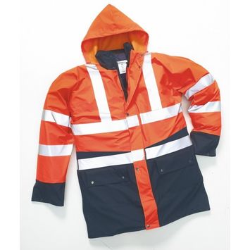 Foto van Hydrowear Polperro Regenjas + Bodywarmer EN471 | 016863-141 | oranje/marine