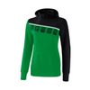 Afbeelding van 5-C sweatshirt met capuchon Dames | smaragd/zwart/wit | 1071914