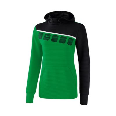 5-C sweatshirt met capuchon Dames | smaragd/zwart/wit | 1071914