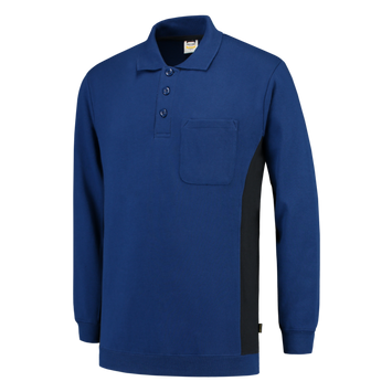 Foto van Polosweater Bicolor Borstzak | korenblauw/marine | 302001-111 | TRICORP WORKWEAR