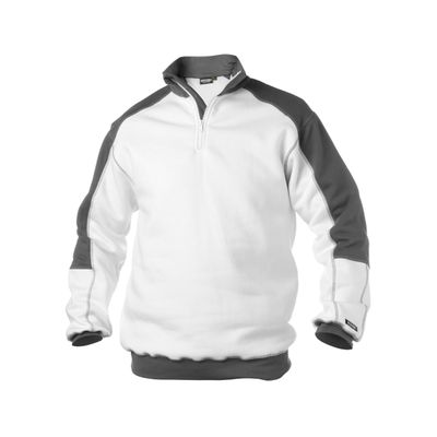 Dassy tweekleurige sweater BASIEL | 300358 | wit/cementgrijs