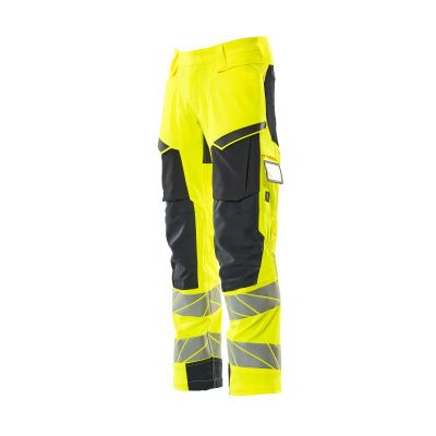 Foto van Mascot Accelerate Safe Broek met kniezakken | 19079-511 | 17010-hi-vis geel/donkermarine