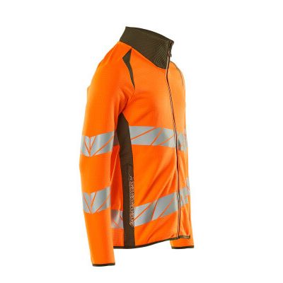 Foto van Mascot Accelerate Safe Sweatshirt met rits | 19184-781 | 1433-hi-vis oranje/mosgroen