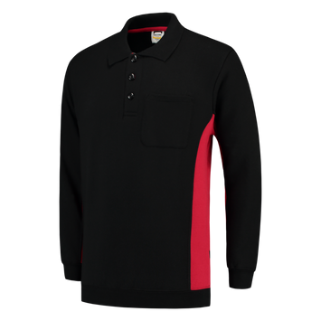 Foto van Polosweater Bicolor Borstzak | zwart/rood | 302001-0902 | TRICORP WORKWEAR