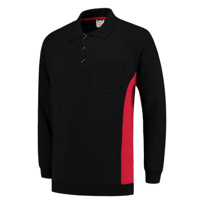 Foto van Polosweater Bicolor Borstzak | zwart/rood | 302001-0902 | TRICORP WORKWEAR