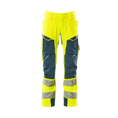Mascot Accelerate Safe Broek met kniezakken | 19079-511 | 1744-hi-vis geel/donkerpetrol Mascot Accelerate Safe Broek met kniezakken | 19079-511 | 1744-hi-vis geel/donkerpetrol