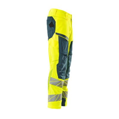 Foto van Mascot Accelerate Safe Broek met kniezakken | 19079-511 | 1744-hi-vis geel/donkerpetrol