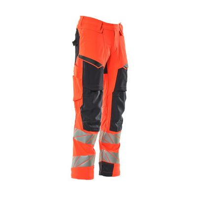 Foto van Mascot Accelerate Safe Broek met kniezakken | 19079-511 | 22210-hi-vis rood/donkermarine