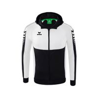 ERIMA Six Wings trainingsjack met capuchon Unisex | zwart/wit | 1032214