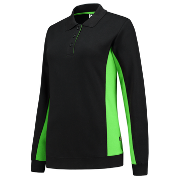 Foto van Polosweater Bicolor Dames | zwart/limegroen | 302002-0937 | TRICORP WORKWEAR