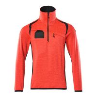 Mascot Accelerate Safe Fleecetrui met korte rits | 19303-316 | 22210-hi-vis rood/donkermarine