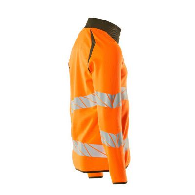 Foto van Mascot Accelerate Safe Sweatshirt met rits | 19184-781 | 1433-hi-vis oranje/mosgroen