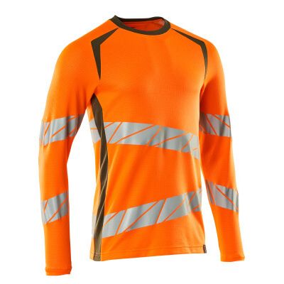 Foto van Mascot Accelerate Safe T-shirt, met lange mouwen | 19081-771 | 1433-hi-vis oranje/mosgroen