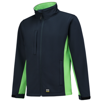 Foto van Softshell Bicolor | marine/limegroen | 402002-0137 | TRICORP WORKWEAR