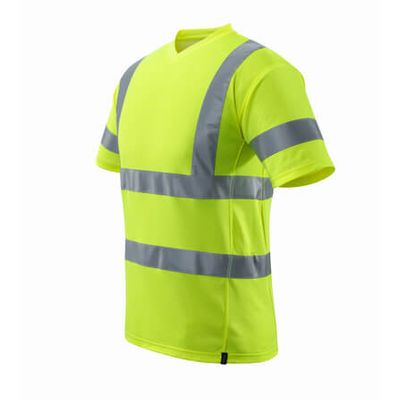 Foto van T-shirt, V-hals, klasse 2 | 18282-995 | 017-hi-vis geel