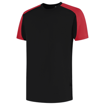 Foto van T-shirt Bicolor Redefined | zwart/helderrood | 106106-09202 | TRICORP WORKWEAR