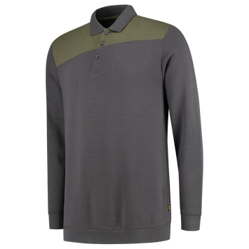 Foto van Polosweater Bicolor Naden | donkergrijs/legergroen | 302004-1813 | TRICORP WORKWEAR