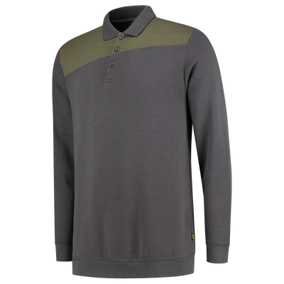 Foto van Polosweater Bicolor Naden | donkergrijs/legergroen | 302004-1813 | TRICORP WORKWEAR