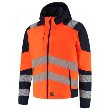 Foto van Softshell Capuchon High Vis Redefined | fluororanje/donkermarine | 406109-14010 | TRICORP WORKWEAR