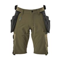 Shorts, afneembare spijkerzakken,stretch | 17149-311 | 033-mosgroen