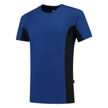 Foto van T-shirt Bicolor Borstzak | korenblauw/marine | 102002-111 | TRICORP WORKWEAR