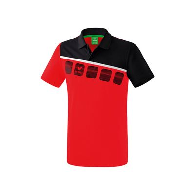 5-C polo | rood/zwart/wit | 1111902
