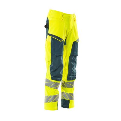 Foto van Mascot Accelerate Safe Broek met kniezakken | 19079-511 | 1744-hi-vis geel/donkerpetrol