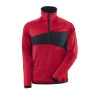 Mascot 18003 Fleece sweater met halve rits signaal rood/zwart
