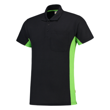 Foto van Poloshirt Bicolor Borstzak | marine/limegroen | 202002-0137 | TRICORP WORKWEAR