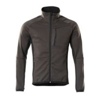 Fleecetrui met rits, moderne pasvorm | 18603-316 | 01809-donkerantraciet/zwart