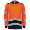 Afbeelding van Poloshirt High Vis Bicolor Lange Mouw | fluororanje/donkermarine | 203008-14010 | TRICORP SAFETY