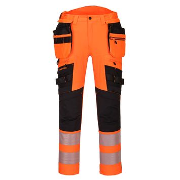 Foto van PortWest DX4 Hi-Vis Broek met afneembare spijkerzakken Oranje/Zwart| DX442