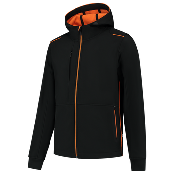 Foto van Softshell Capuchon Accent | zwart/oranje | 402705-0998 | TRICORP WORKWEAR