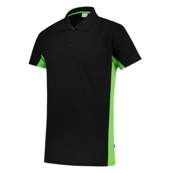 Foto van Poloshirt Bicolor Borstzak | zwart/limegroen | 202002-0937 | TRICORP WORKWEAR