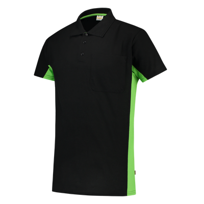 Foto van Poloshirt Bicolor Borstzak | zwart/limegroen | 202002-0937 | TRICORP WORKWEAR