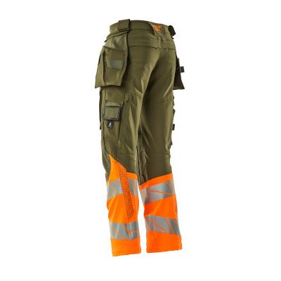 Foto van Mascot Accelerate Safe Broek met spijkerzakken | 19131-711 | 3314-mosgroen/hi-vis oranje