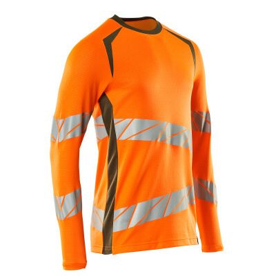 Foto van Mascot Accelerate Safe T-shirt, met lange mouwen | 19081-771 | 1433-hi-vis oranje/mosgroen