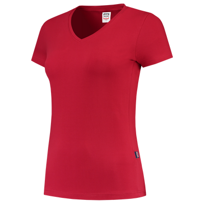 Foto van T-shirt V Hals Fitted Dames | rood | 101008-02 | TRICORP WORKWEAR