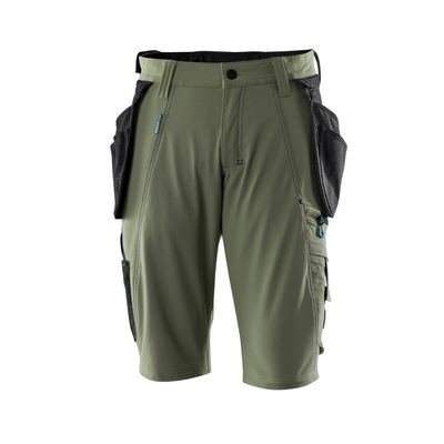 Shorts, afneembare spijkerzakken,stretch | 17149-311 | 033-mosgroen