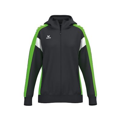 Foto van ERIMA CELEBRATE 125 Training Jacket with hood Dames | zwart/green gecko | 1032621