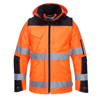 Foto van PortWest Pro Hi-Vis 3-in-1 Parka Oranje/Zwart| C469