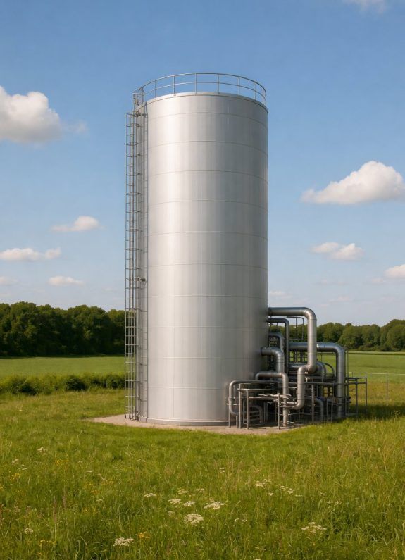 Industriële e-boiler voor elektrische warmteopwekking in landelijke omgeving