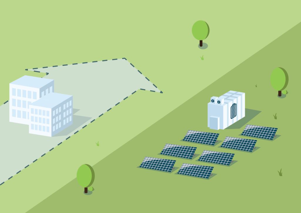 Datacenter dat zich vestigt naast een bestaande groene energieoplossing.